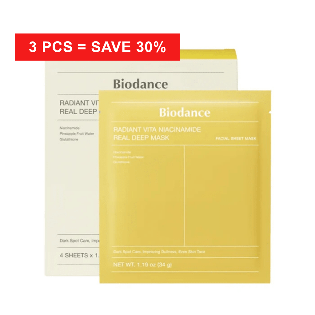 Radiant Vita Niacinamide Real Deep Mask 4-pack - NaturelleShop.com - Biodance