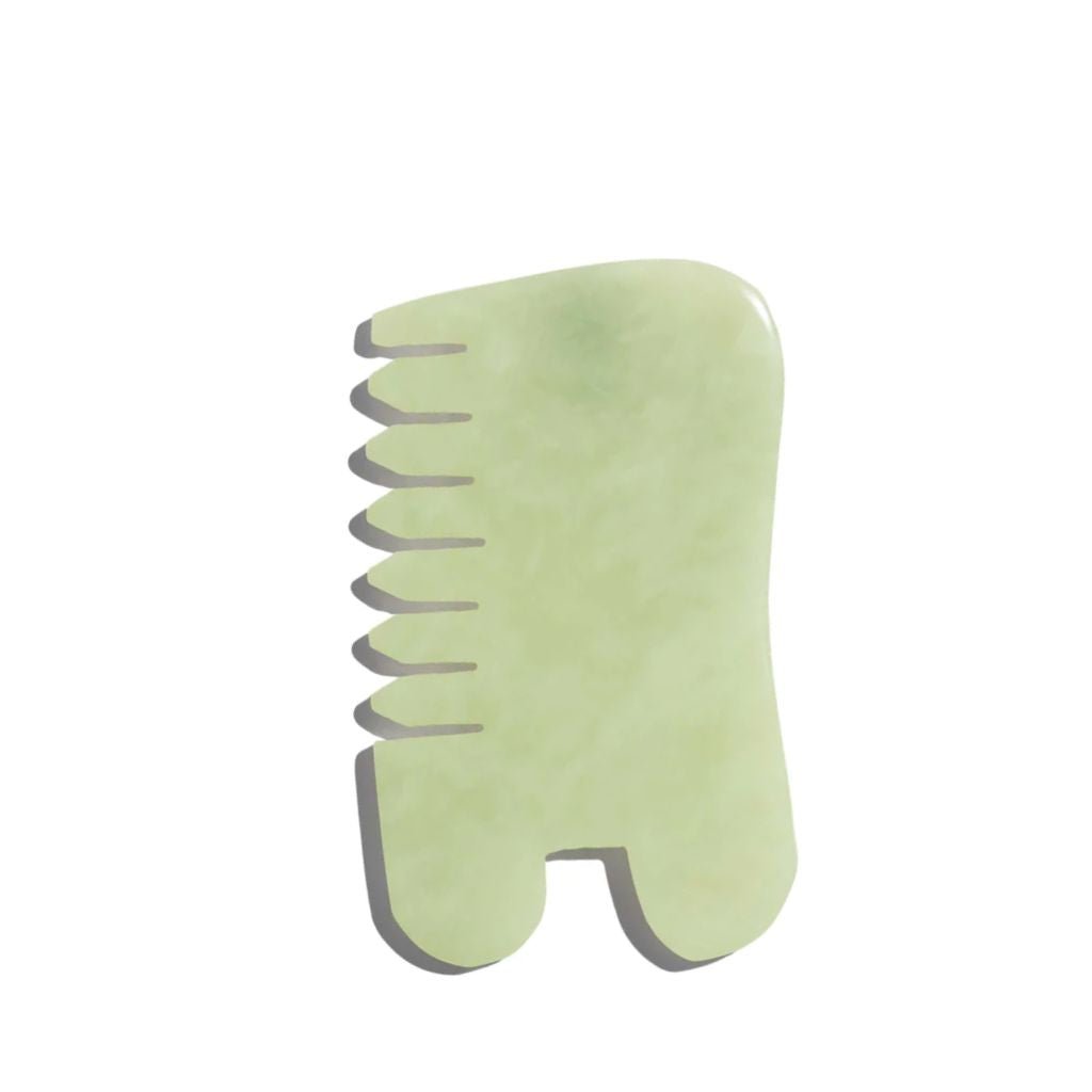 Island Jade Gemstone Gua Sha + Massaging Comb - NaturelleShop.com - Earth Harbor