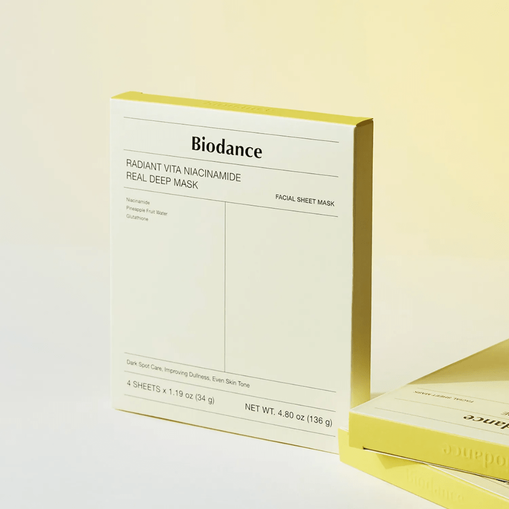 Radiant Vita Niacinamide Real Deep Mask 4 - pack - NaturelleShop.com - Biodance