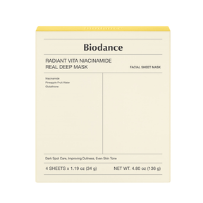 Radiant Vita Niacinamide Real Deep Mask 4 - pack - NaturelleShop.com - Biodance